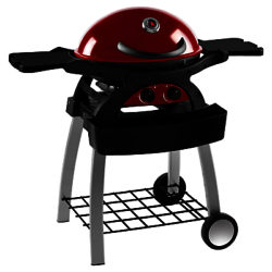 Leisuregrow Ziggy 2-Burner Gas Barbecue with Stand and Cover, Red
